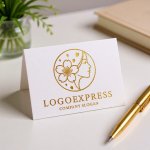 画像16: 女性の横顔と桜の優美なロゴ (16)