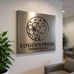 画像13: 女性の横顔と桜の優美なロゴ (13)