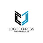 画像1: CとJが組み合わさったモダンな幾何学ロゴ (1)