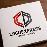 画像14: CとDが融合するモダン六角形ロゴ (14)