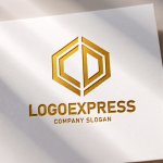 画像11: CとDが融合するモダン六角形ロゴ (11)