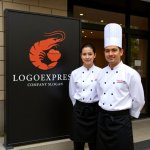 画像7: 麺を抱える海老の美味しいロゴ (7)