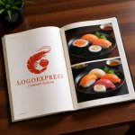 画像9: 麺を抱える海老の美味しいロゴ (9)