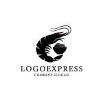 画像3: 麺を抱える海老の美味しいロゴ (3)