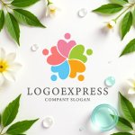 画像9: 五つのカラフルなハートで繋がる人々のロゴ (9)