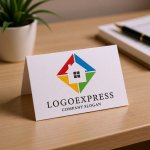 画像6: カラフルな家と四方への発展ロゴ (6)