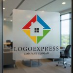 画像8: カラフルな家と四方への発展ロゴ (8)