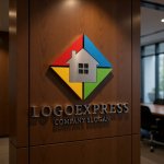 画像9: カラフルな家と四方への発展ロゴ (9)