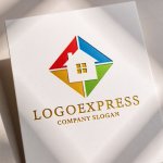 画像11: カラフルな家と四方への発展ロゴ (11)