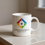 画像12: カラフルな家と四方への発展ロゴ (12)