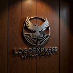 画像5: 鷲と光芒の力強いロゴ (5)