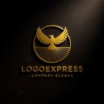 画像12: 鷲と光芒の力強いロゴ (12)