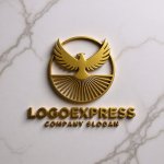 画像13: 鷲と光芒の力強いロゴ (13)