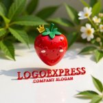 画像12: 王冠を被った笑顔のイチゴロゴ (12)