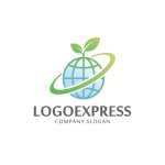 画像1: 地球と芽生えのグローバルエコロゴ (1)