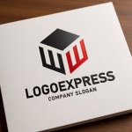 画像14: Wの文字が融合した立体キューブロゴ (14)