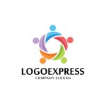 画像1: カラフルな人々が繋がる共創ロゴ (1)