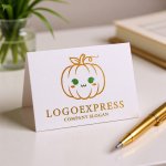 画像16: 笑顔のかわいいカボチャのロゴ (16)