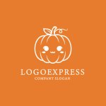 画像4: 笑顔のかわいいカボチャのロゴ (4)