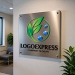 画像14: 葉と水滴のエコロジーロゴ (14)