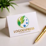 画像16: 葉と水滴のエコロジーロゴ (16)