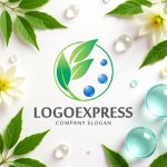 画像9: 葉と水滴のエコロジーロゴ (9)