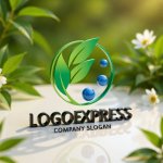 画像12: 葉と水滴のエコロジーロゴ (12)