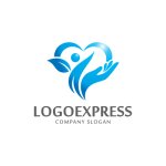 画像3: 優しく包むハートと人々の成長ロゴ (3)