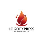 画像1: 炎とエネルギーのダイナミックロゴ (1)