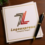 画像6: 「LL」のスピードラインとグラデーションロゴ (6)