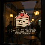 画像14: 笑顔のケーキとチェリーの可愛いロゴ (14)