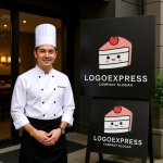 画像7: 笑顔のケーキとチェリーの可愛いロゴ (7)