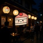 画像8: 笑顔のケーキとチェリーの可愛いロゴ (8)