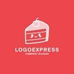 画像4: 笑顔のケーキとチェリーの可愛いロゴ (4)