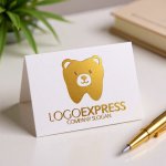 画像16: クマの歯の可愛いロゴ (16)