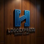 画像5: Hの幾何学ラインと繋がりのロゴ (5)