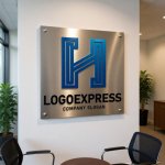 画像7: Hの幾何学ラインと繋がりのロゴ (7)