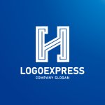 画像4: Hの幾何学ラインと繋がりのロゴ (4)