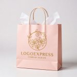 画像6: ユリの花と蔓の優雅な黄金ロゴ (6)