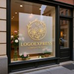 画像7: ユリの花と蔓の優雅な黄金ロゴ (7)