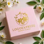 画像10: ユリの花と蔓の優雅な黄金ロゴ (10)