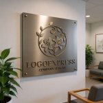 画像13: ユリの花と蔓の優雅な黄金ロゴ (13)