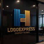 画像15: H字のラインとグラデーションのテクノロジーロゴ (15)