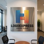 画像7: H字のラインとグラデーションのテクノロジーロゴ (7)