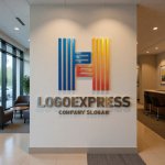 画像10: H字のラインとグラデーションのテクノロジーロゴ (10)