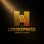 画像12: H字のラインとグラデーションのテクノロジーロゴ (12)