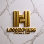 画像13: H字のラインとグラデーションのテクノロジーロゴ (13)