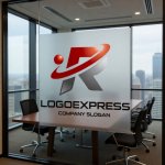 画像11: ダイナミックなR字型のロゴ (11)