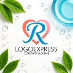 画像9: ハートと筆記体Rの優雅なロゴ (9)