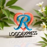 画像12: ハートと筆記体Rの優雅なロゴ (12)